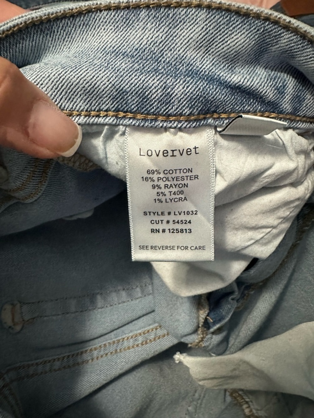 Lovervet Light Wash Straight Leg Jeans Frayed Hem Casual Chic Sz 27 - Picture 7 of 9